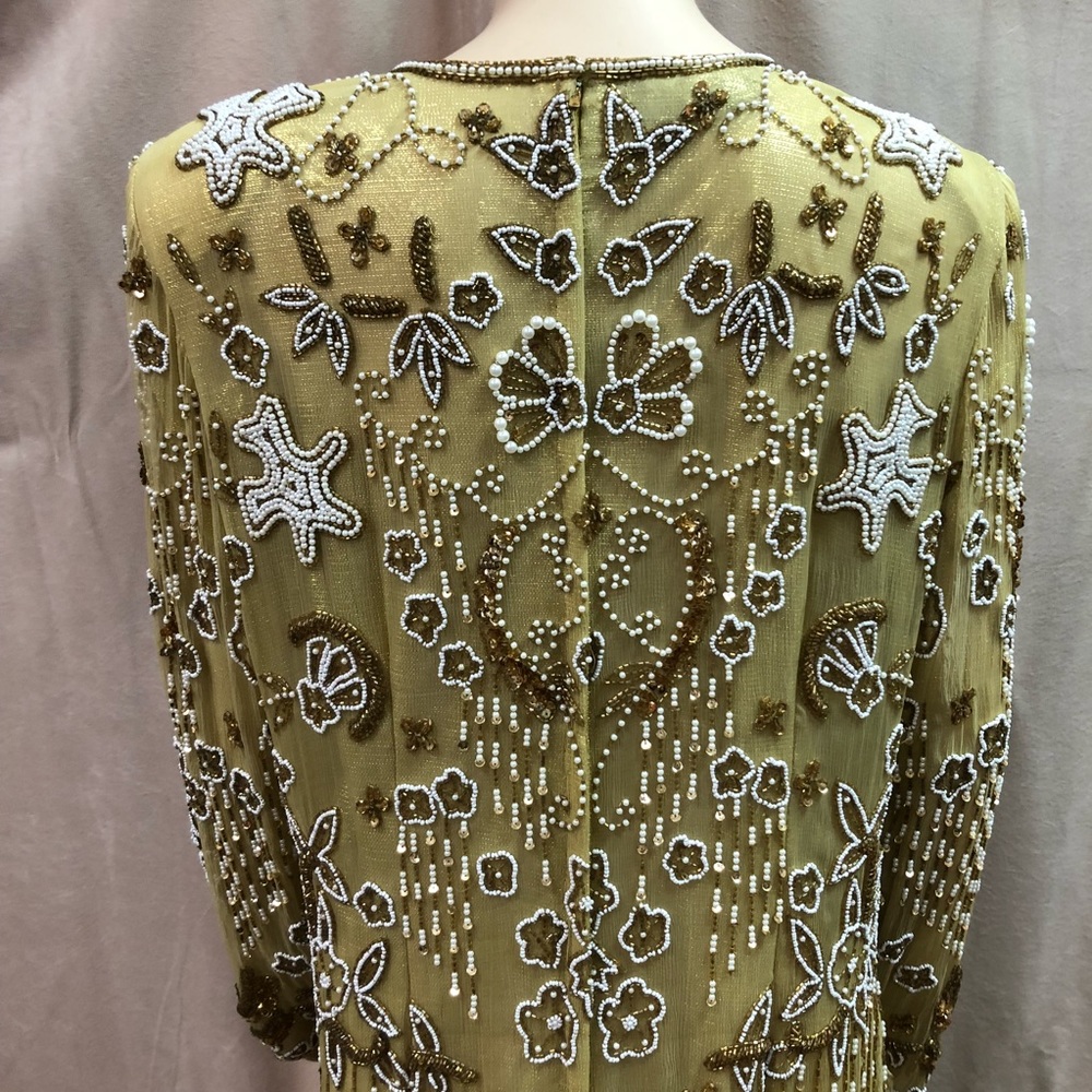 Vintage Gold Beaded Gown - Picture 4 of 8